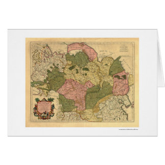 Cartão Mapa de Rússia e de Sibéria 1706