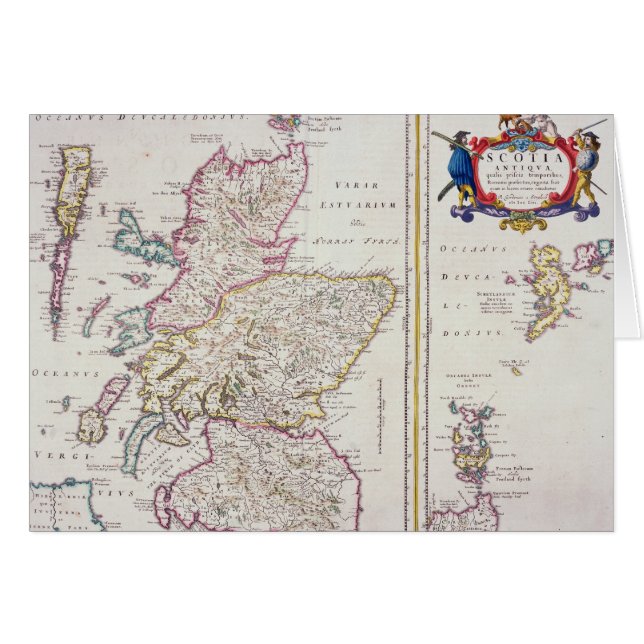 Cartão Mapa de Scotland, c.1700 (Frente Horizontal)