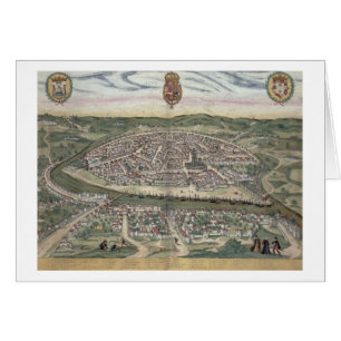 Cartão Mapa de Sevilha, de "Civitates Orbis Terrarum"
