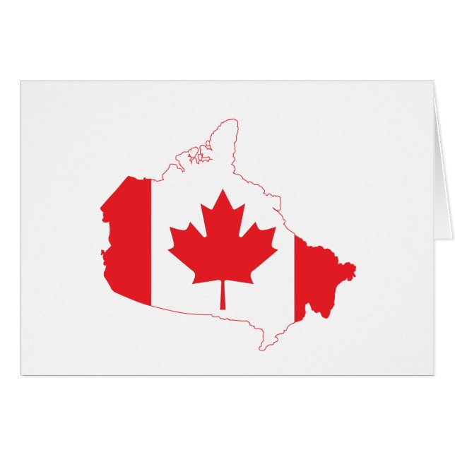 Cartão Mapa de Sinalizador do Canadá (Frente Horizontal)
