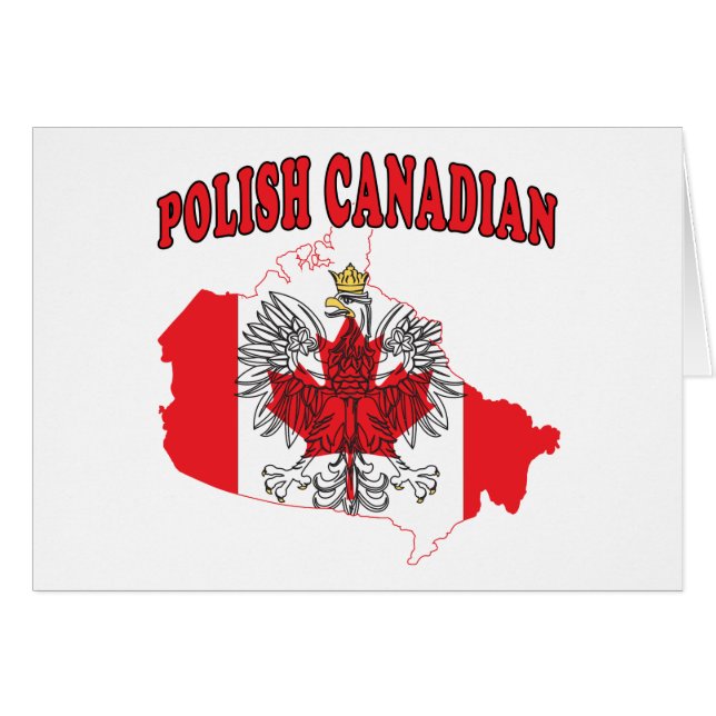 Cartão Mapa de Sinalizador do Canadá Polonês (Frente Horizontal)