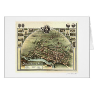 Cartão Mapa de Stratford em Avon, Inglaterra por Brown