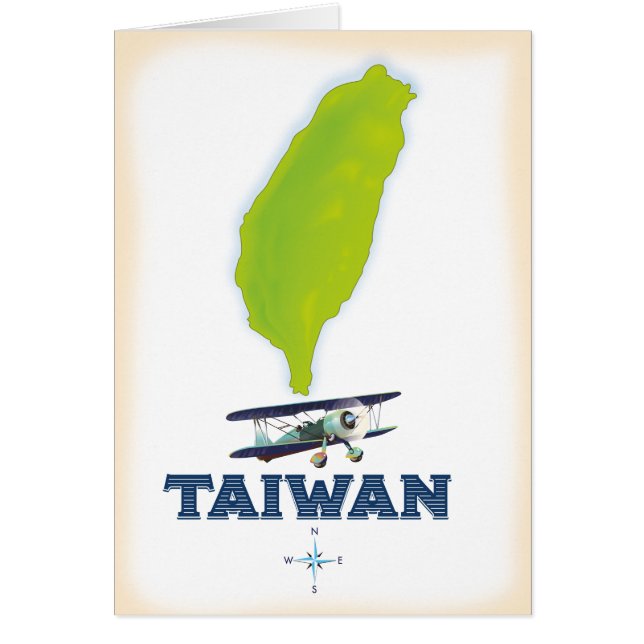 Cartão Mapa de Taiwan (Frente)