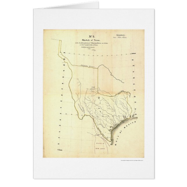 Cartão Mapa de Texas & de estados mexicanos pelo curtidor (Frente)