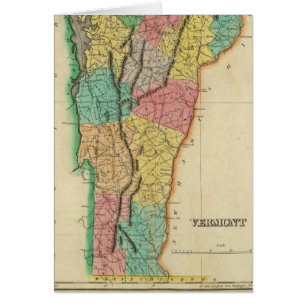 Cartão Mapa De Vermont