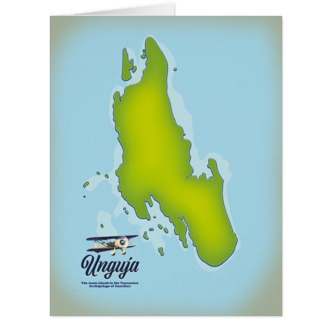 Cartão Mapa de viagem da Ilha de Unguja (Frente)