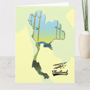 Cartão Mapa de Viagem da Tailândia