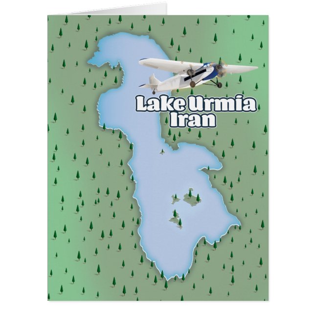 Cartão Mapa de Viagem do Lago Urmia Iran (Frente)