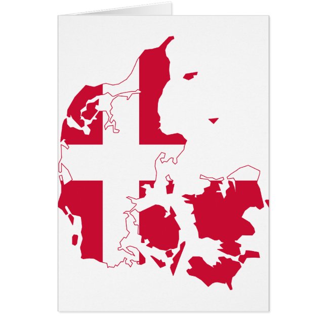 Cartão Mapa DK da bandeira de Dinamarca (Frente)