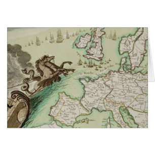 Cartão Mapa do ataque naval em Inglaterra por Napoleon