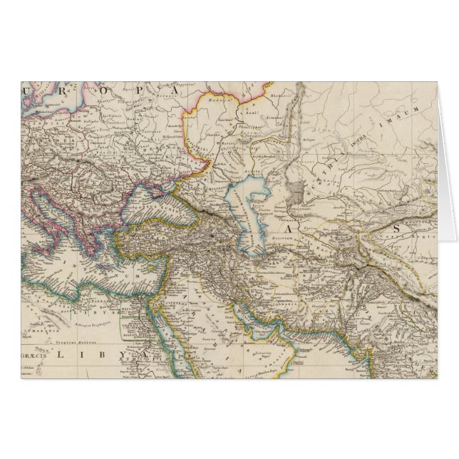 Cartão Mapa do Atlas África, Europa e Ásia Ocidental (Frente Horizontal)