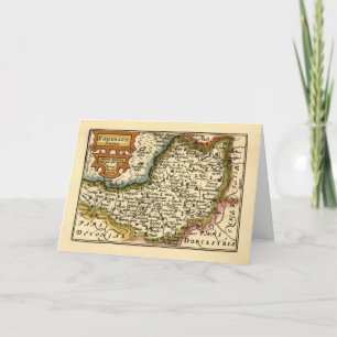 Cartão Mapa do Atlas Antiquário do Condado de Somerset, I