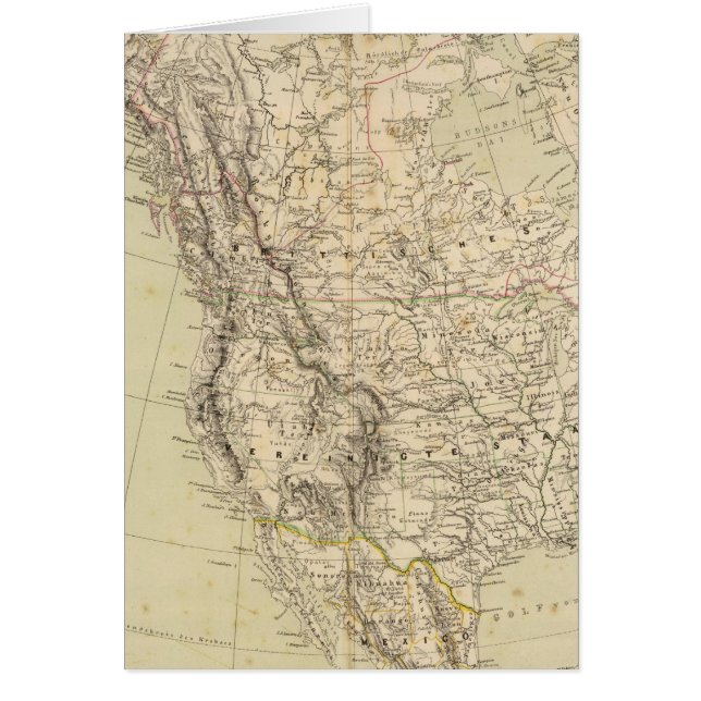 Cartão Mapa do Atlas da América do Norte mostrando tribos (Frente)