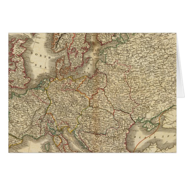 Cartão Mapa do Atlas da Europa (Frente Horizontal)