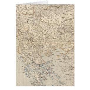 Cartão Mapa do Atlas da Turquia e da Grécia
