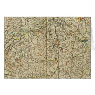 Cartão Mapa do Atlas de cor Suiça