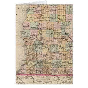 Cartão Mapa do Atlas do Estado de Michigan