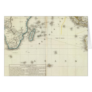 Cartão Mapa do Atlas do Oceano Índico