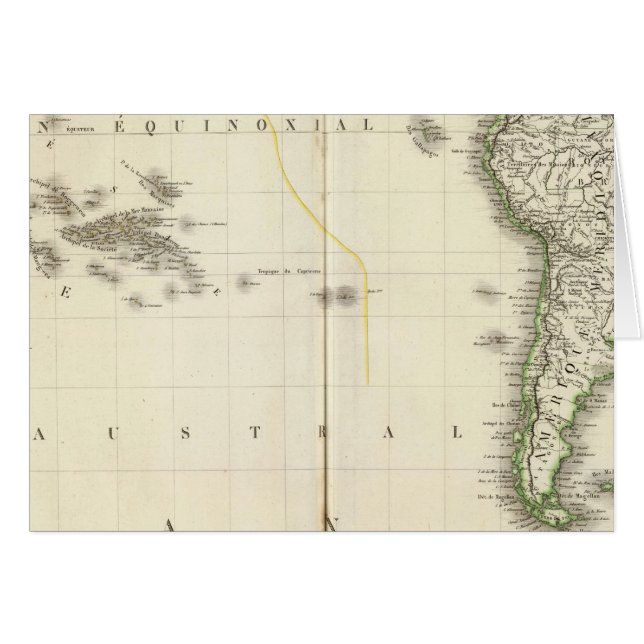 Cartão Mapa do Atlas do Oceano Pacífico (Frente Horizontal)