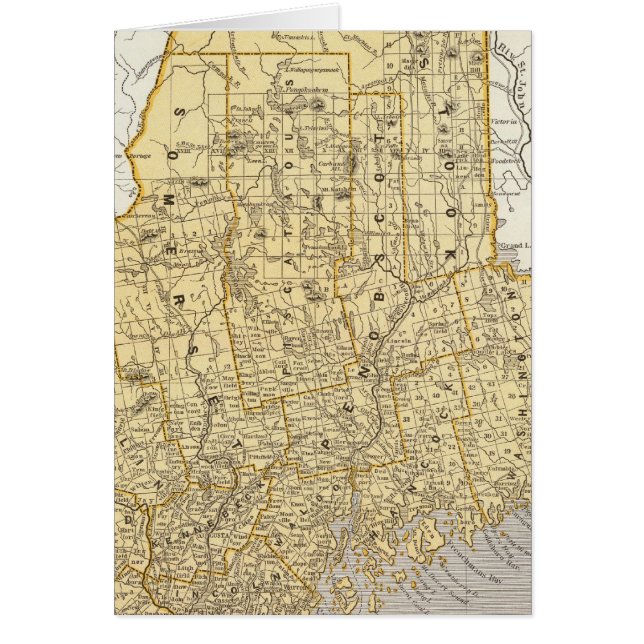 Cartão Mapa do Atlas Maine (Frente)