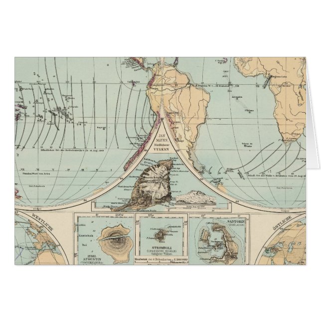 Cartão Mapa do Atlas Thatigkeit des Erdinnern (Frente Horizontal)