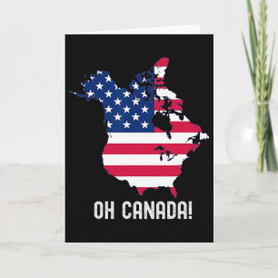 Cartão Mapa do Canadá EUA 51º Estado Bandeira Americana E