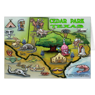 Cartão Mapa do Cedar Park TEXAS