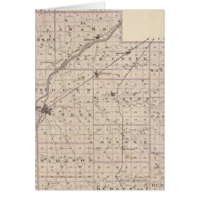 Cartão Mapa do Condado de Carroll (Frente)