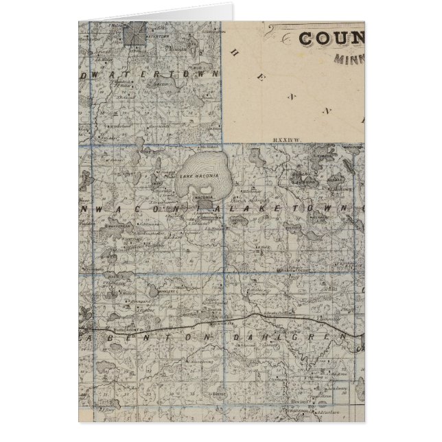 Cartão Mapa do Condado de Carver, Minnesota (Frente)