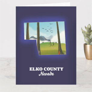Cartão Mapa do Condado de Elko Nevada