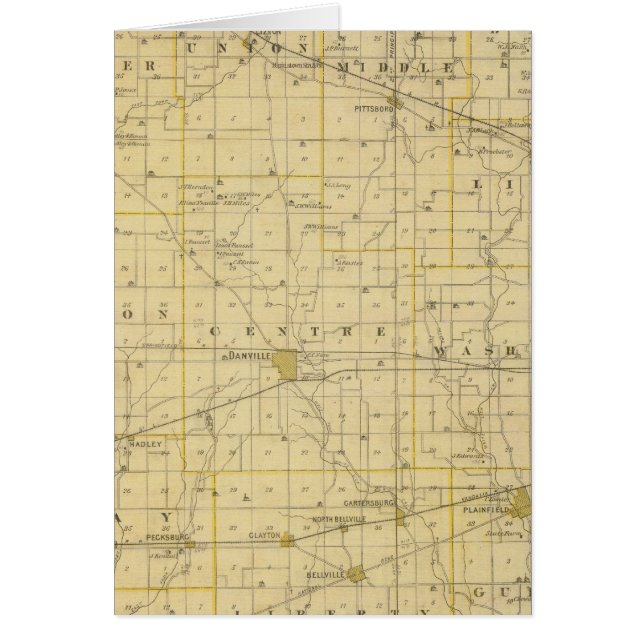 Cartão Mapa do condado de Hendricks (Frente)