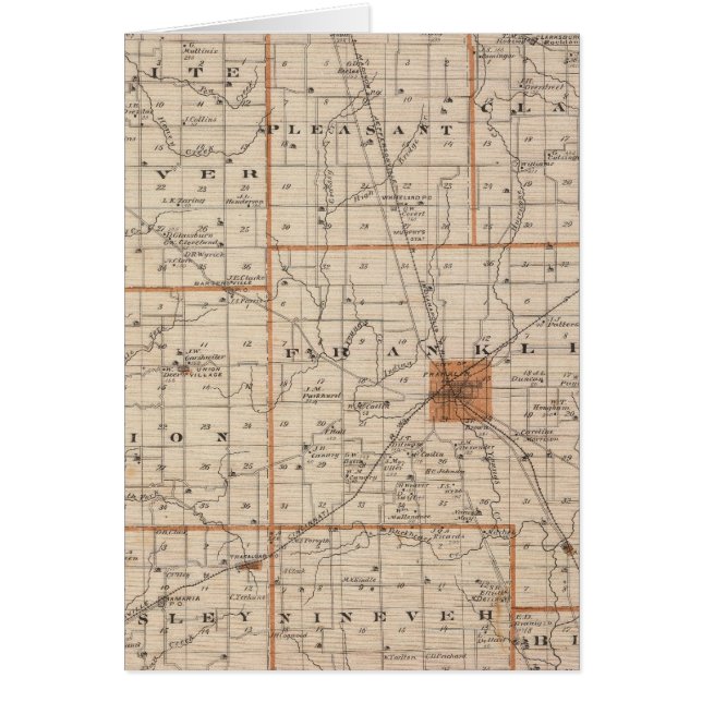 Cartão Mapa do Condado de Johnson (Frente)