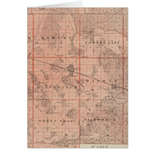 Cartão Mapa do Condado de Meeker, Minnesota