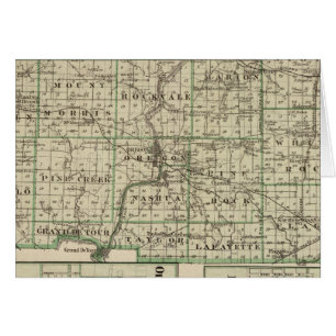 Cartão Mapa do Condado de Ogle, Polo e Oregon