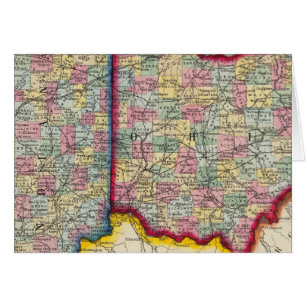 Cartão Mapa Do Condado De Ohio E Indiana
