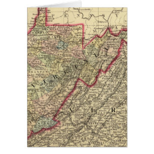 Cartão Mapa do Condado de West Virginia