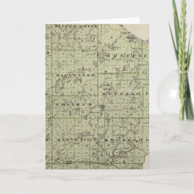 Cartão Mapa do Condado de Wright, Minnesota (Frente)