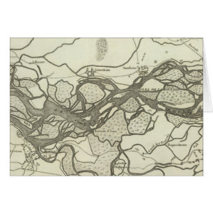 Cartão Mapa do curso do Reno