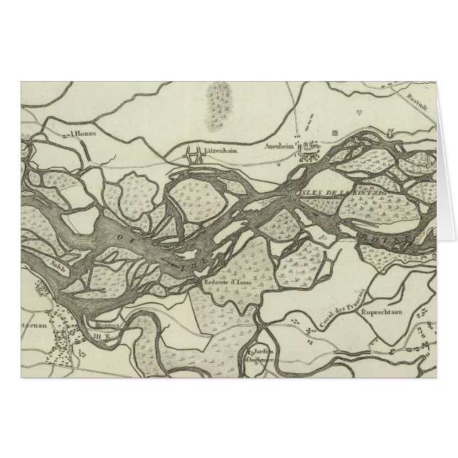 Cartão Mapa do curso do Reno (Frente Horizontal)