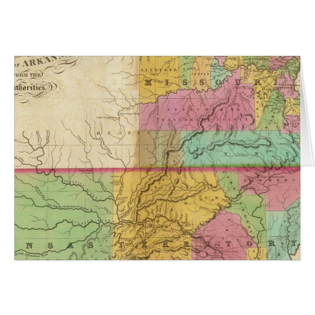 Cartão Mapa do Estado de Missouri (Frente Horizontal)