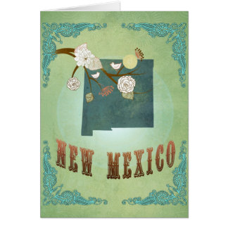 Cartão Mapa do estado do vintage de New mexico - verde