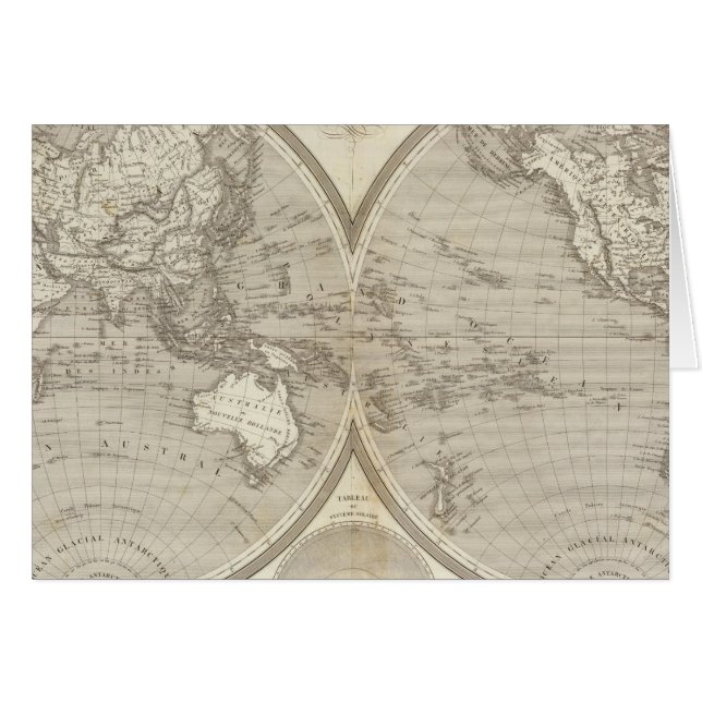 Cartão Mapa do globo (Frente Horizontal)