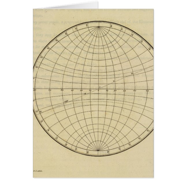 Cartão Mapa do hemisfério (Frente)