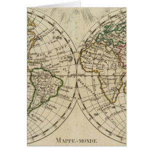 Cartão Mapa do hemisfério duplo
