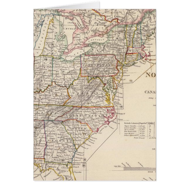 Cartão Mapa do índice da América do Norte (Frente)