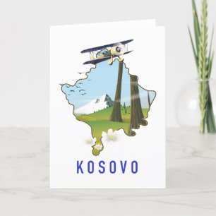 Cartão Mapa do Kosovo
