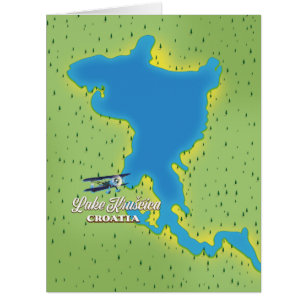 Cartão Mapa do lago Krušanci Croácia