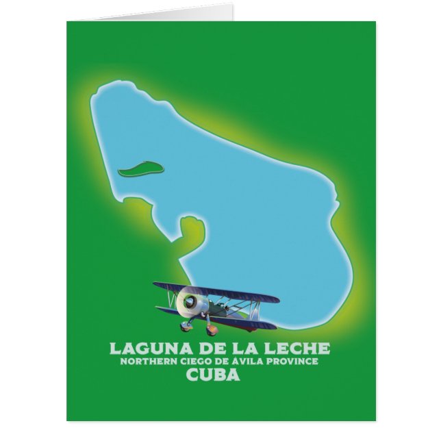 Cartão Mapa do lago Laguna de la Leche Cuba (Frente)