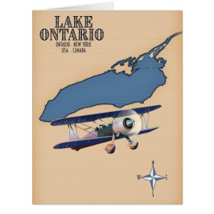 Cartão Mapa do Lago Ontario EUA Canadá