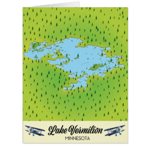 Cartão Mapa do Lago Vermilion Minnesota